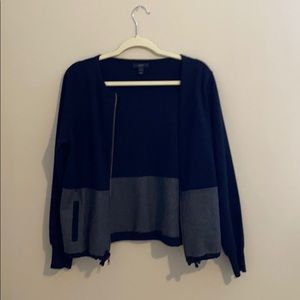 Navy Blue & Grey Cardigan